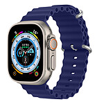 Dux Ducis Bracelet pour Apple Watch 41mm / 40mm / 38 mm Silicone Ajustable Design Wavy bleu roi