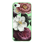 LaCoqueFrançaise Coque iPhone 7/8 Silicone Liquide Douce vert pâle Fleurs roses