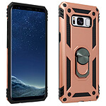 Avizar Coque Samsung Galaxy S8 Hybride Rigide Souple Bague Support Vidéo rose gold