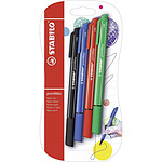 Stabilo Blister x 4 stylos-feutres STABILO pointMax - noir + bleu + rouge + vert