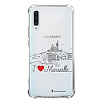 LaCoqueFrançaise Coque Samsung Galaxy A50 anti-choc souple angles renforcés transparente Motif J'aime Marseille