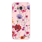 Evetane Coque Samsung Galaxy S8 Silicone Liquide Douce rose pâle Fleurs Multicolores