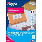 AGIPA Boite 2100 étiquette 70x42 mm (21 x 100F A4) Las / Cop Coin Droit Permanent Blanc