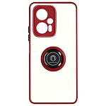 Avizar Coque pour Xiaomi Poco X4 GT Bi-matière Bague Métallique Support Vidéo  rouge