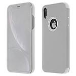 Avizar Housse Apple iPhone XR Etui Folio Miroir Ultra-fine Clapet Translucide - Argent