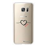 LaCoqueFrançaise Coque Samsung Galaxy S7 360 intégrale transparente Motif Coeur Noir Amour Tendance