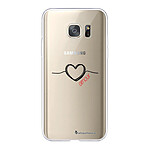 LaCoqueFrançaise Coque Samsung Galaxy S7 360 intégrale transparente Motif Coeur Noir Amour Tendance