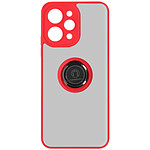 Avizar Coque pour Xiaomi Redmi 12 Bi-matière Bague Métallique Support Vidéo  Rouge