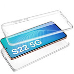 Evetane Coque Samsung Galaxy S22 5G Protection Avant Arriere 360° Intégrale Housse transparente Motif Ultra résistante