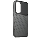 Avizar Coque Souple pour Samsung Galaxy S23 FE Design Strié Antidérapant Noir