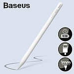 Baseus Stylet Tactile pour iPad Pointe Fine 1mm Autonomie 18h Rejet de Paume Blanc