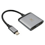 Xtorm Adaptateur USB-C vers 2x HDMI Femelles et USB-C Power Delivery 60W Gris