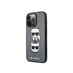 Karl Lagerfeld Coque pour Apple iPhone 13 Pro Saffiano Karl & Choupette Gris