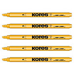 KORES Surligneur Stylo Pointe biseautée 0,5-3,5mm Orange x 5