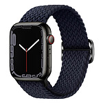 Avizar Bracelet pour Apple Watch 41mm et 40mm et 38 mm Nylon Tressé Ajustable par Boucle Métallique  bleu nuit