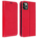Avizar Étui iPhone 11 Pro Max Folio Cuir Véritable Porte cartes Support Vidéo rouge