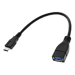 Avizar Câble adaptateur OTG Noir pour Smartphones et tablettes à connecteur USB type C