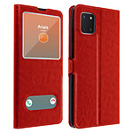 Avizar Housse Galaxy Note 10 Lite Protection Double Fenêtre Fonction Support - rouge