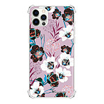 LaCoqueFrançaise Coque iPhone 12/12 Pro anti-choc souple angles renforcés transparente Motif Fleurs parme