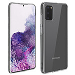 Avizar Coque Samsung Galaxy S20 Silicone Souple et Film Verre Trempé 9H Contour Noir