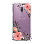 Evetane Coque Samsung Galaxy S9 Plus anti-choc souple angles renforcés transparente Motif Fleurs roses