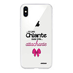 Evetane Coque iPhone Xs Max silicone transparente Motif Un peu chiante tres attachante ultra resistant