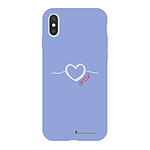 LaCoqueFrançaise Coque iPhone X/Xs Silicone Liquide Douce lilas Coeur Blanc Amour