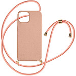 Avizar Coque cordon pour iPhone 15 Silicone Recyclable  Rose