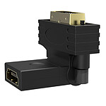 Avizar Adaptateur HDMI Femelle vers DVI Mâle Design Coudé et Rotatif 360°  Plaqué Or