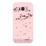 Evetane Coque Samsung Galaxy S8 Silicone Liquide Douce rose pâle Chute De Fleurs