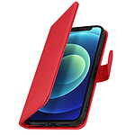Avizar Étui pour Apple iPhone 12 Mini Clapet Portefeuille Support Vidéo  Rouge