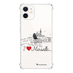 LaCoqueFrançaise Coque iPhone 12 mini anti-choc souple angles renforcés transparente Motif J'aime Marseille
