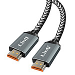 LinQ Câble HDMI 2.1 8K 120Hz Ultra HD Ethernet Nylon tressé 1.5m HD-8K16  Noir