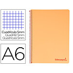 LIDERPAPEL Cahier spirale a6 micro wonder 240 pages 90g 5x5mm 4 bandes couleurs orange x 3