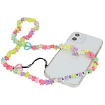 Avizar Bijou Téléphone Bracelet Love Étoiles 65cm Collection Lovely Multicolore