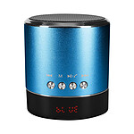 Avizar Mini Enceinte Bluetooth avec Bass Puissante Fonction Radio Métallisé bleu