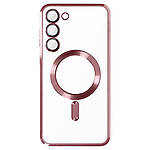 Avizar Coque MagSafe pour Samsung S23 Plus silicone protection caméra Transparent / Rose