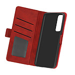 Avizar Étui Honor 10X Lite Style Vintage avec Porte-cartes et Support Vidéo rouge