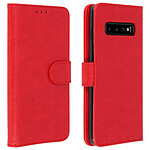 Avizar Etui folio Rouge Portefeuille pour Samsung Galaxy S10
