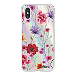 Evetane Coque iPhone X/XS silicone fond holographique Fleurs Multicolores Design