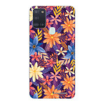 LaCoqueFrançaise Coque Samsung Galaxy A21S 360 intégrale transparente Motif Fleurs violettes et oranges Tendance