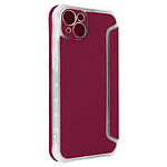 Avizar Etui pour iPhone 14 Clapet Magnétique avec Porte Carte  bordeaux