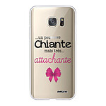 Evetane Coque Samsung Galaxy S7 360 intégrale transparente Motif Un peu chiante tres attachante Tendance