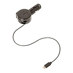 Retrak Chargeur Voiture Allume cigare USB avec Câble Rétractable Lightning 1,5A Noir