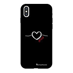 LaCoqueFrançaise Coque iPhone Xs Max Silicone Liquide Douce noir Coeur Blanc Amour