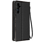 Avizar Etui pour Samsung Galaxy A34 5G effet carbone clapet magnétique support vidéo  Noir