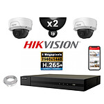 HIKVISION Kit Vidéo Surveillance PRO IP : 2x Caméras POE Dômes IR 30M 4 MP + Enregistreur NVR 4 canaux H265+ 1000 Go