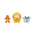 Pokémon - Pack 3 figurines Battle Figure Set Salamèche 4, Galarian Darumaka, Psykokwak 5 cm