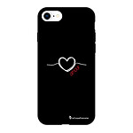 LaCoqueFrançaise Coque iPhone 7/8/ iPhone SE 2020 Silicone Liquide Douce noir Coeur Blanc Amour