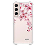 Evetane Coque Samsung Galaxy S22 5G Silicone antichocs Solides coins renforcés  transparente Motif Cerisier